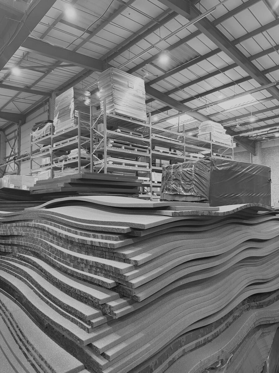 Stacked foam ready for shaping